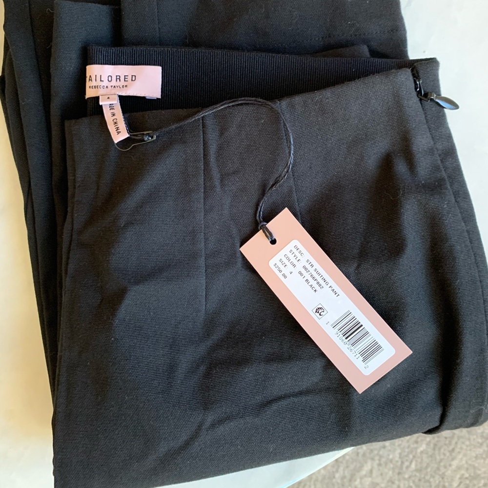 Black Pants Rebecca Taylor Tailored Sz4 New w Tag